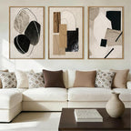 BINCUE Abstract Modern Wall Art Framed Neutral Wall Paintings Elegant Modern Artwork Abstract Neutral Wall Pictures for Living Room Bedroom Bathroom Office 16x24 Inch Set of 3 Gift