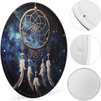 Wall Picture, with White Fantasy Dream Catcher Printed Circular Iron Hanging Picture,Wall Art Decor,Home for Bedroom Living Room Bathroom Decor,Iron Painting 11.8X11.8 in