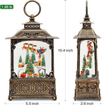 Christmas Snow Globes Lantern with Music, Winter Village Scene Snow Globes with Swirling Glitter Effects, USB/Battery Powered with 6-Hour Timer, Christmas Decorations