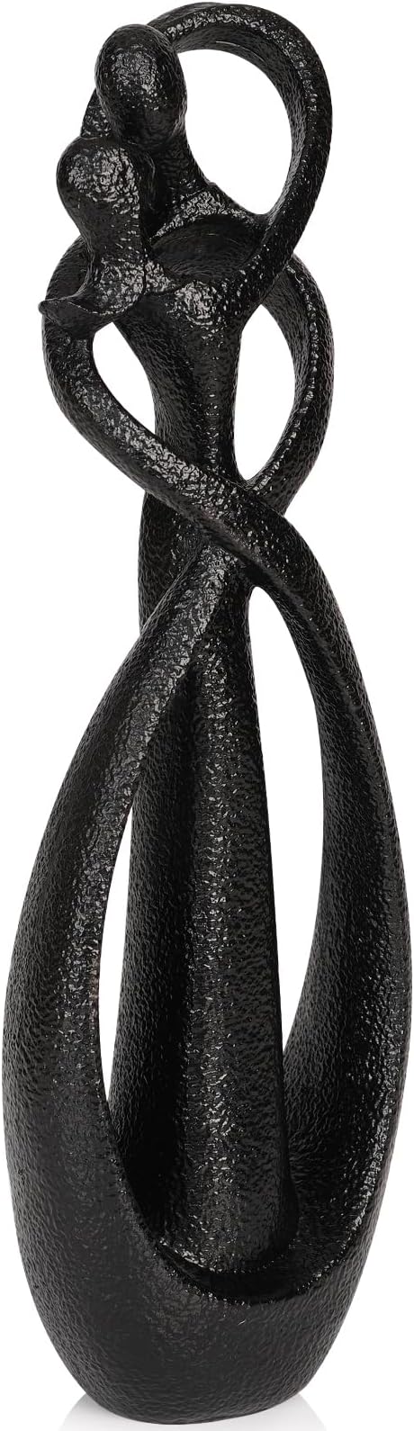 Trycooling Kissing Lovers Statue Abstract Sculpture Resin Statues for Home Decor Modern Home Office Desktop Shelf Bookshelf Decor (Black, Large)
