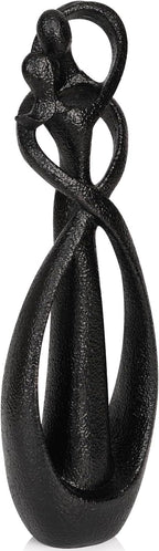 Trycooling Kissing Lovers Statue Abstract Sculpture Resin Statues for Home Decor Modern Home Office Desktop Shelf Bookshelf Decor (Black, Large)