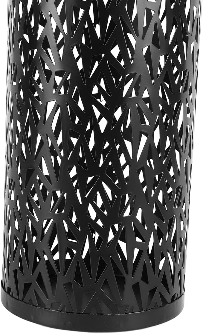 ZJchao Metal Freestanding Round Umbrella Stand Rack Bin for Entryway, Office, or Hotel Decor – Medium Size, Finish, Compatible with Standard Umbrellas