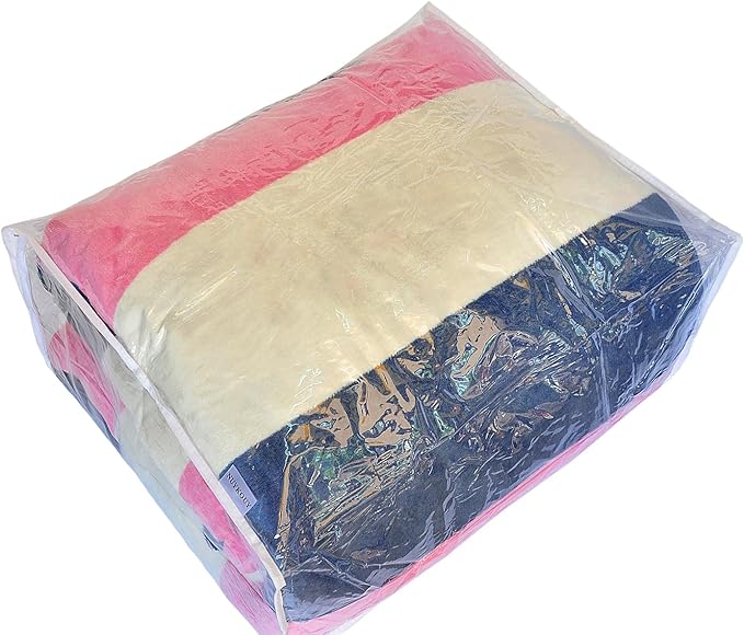 Clear Vinyl Storage Bags with Zipper 24x20x11 Inch, Clothes Bag Organizer, Space Saver PVC Comforter Clear Storage Bags for Blanket, King Size Pillows Storage,Linen Storage (6 Pack)