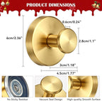 2 Pack Suction Cup Wreath Hangers for Front Door Garland Hanger 11 Lb -22 Lb Suction Wreath Hanger for Glass Door No Drill Suction Hooks for Bathroom Halloween Christmas Decorations (Gold)
