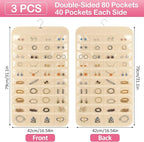 3 Pack Hanging Jewelry Organizer, 80 Clear Pockets earring organizer and storage, Accessories holder organizer for Closet, Jewelries, Necklace, Travel