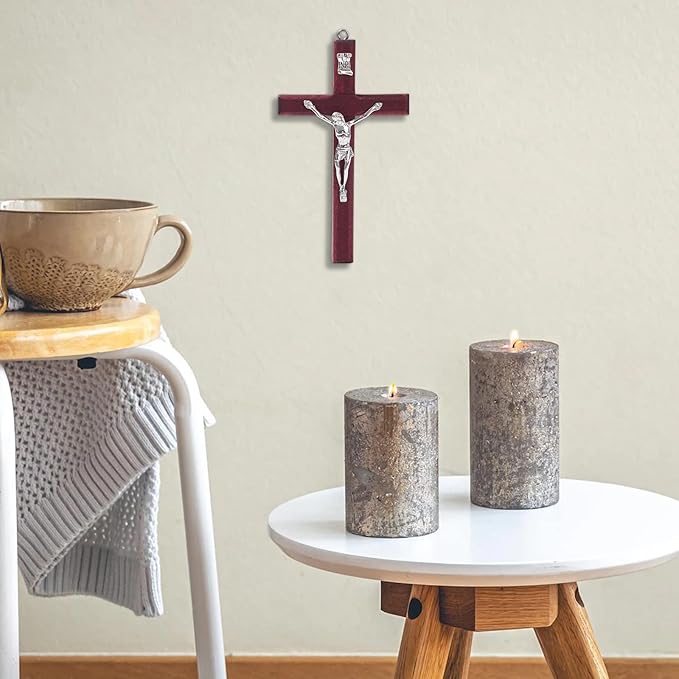 SHAOQINLIN 12 Pieces Crucifix Wall Cross, 4.7 Inch Wooden Wall Hanging Cross Wall Decor Home Decor