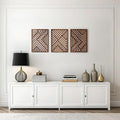 qmmp Modern Wooden Wall Sculptures - Set of 3 - Home Decor Accent - Large Wall Art for Living Room, Bedroom, Office - Easy Installation (Walnut, Large - Direction)