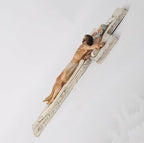 BC Catholic Holy Trinity Crucifix Wall Cross, 9.5" H Jesus Christ Inspirational Home Décor, Catholic Gifts, Religious Wall Sculpture handpainted by Buildclassic