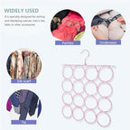 BESPORTBLE Foldable Scarf Hanger with Rings Multi-Functional Belt and Shawl Organizer Rack for Closet Storage Space-Saving Foldable Design and Strong Load-Bearing Scarf Organizer and Ties