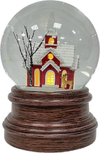 Ashfield & Harkness Sanctuary Church Decorative Snow Globe with Wind Up Music Box and LED Battery Operated Light