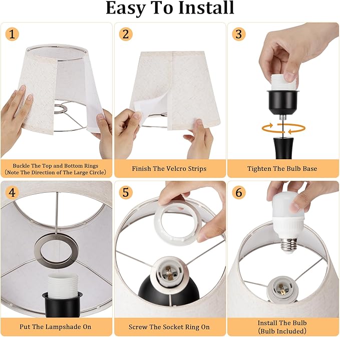 Seealle Touch Table Lamp for Bedroom, 3-Way Dimmable Small Bedside Lamps for Night Stands with Wires, Wood Desk Lamp for Kids Room, Office, Living Room, End Table(LED Bulb Included)