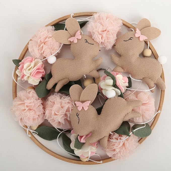 Bunny Hanging Mobile Girl Room Decor Rabbit Ceiling Mobile