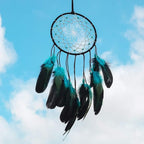 Dream Catcher Handmade Blue Feather Dreamcatchers Wall Hanging Ornament for Kids Home Decoration Girl Bedroom Craft Gift