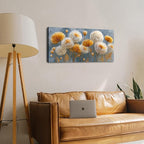 Abstract White Flower Wall Art Golden Floral Pictures Wall Decor Neutral Flowers Canvas Painting Boho Blossom Posters Print Nature Botanical Artwork Bedroom Living Room Office Home Decoration 20x40