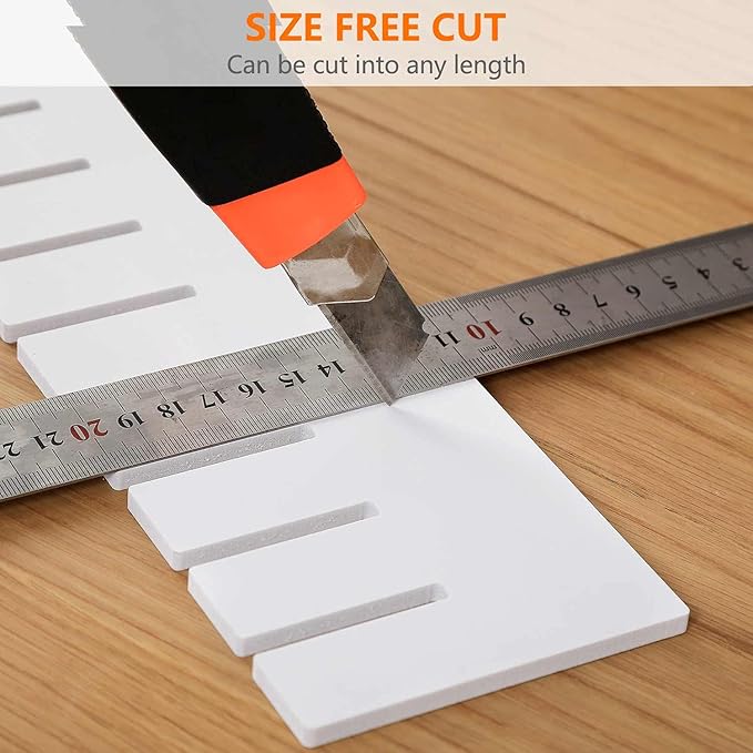 12Pcs Drawer Dividers, 17.72" x 3.55", Thick, DIY Organizer Separator, Large Adjustable Dresser Drawer Organizer for Clothes, Bedroom, Bathroom, Kitchen Cutlery, Desk, Office Storage