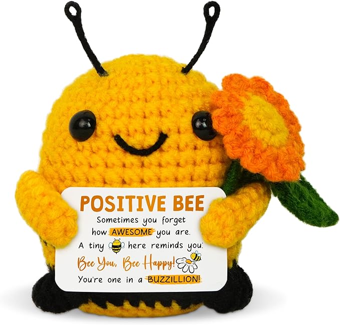 OASSIE Thank You Gifts for Women Men - Handmade Positive Animals Bee Crochet - Birthday Appreciation Gifts for Teacher Nurse Coworker Boss Friend, Retirement Gift for Woman