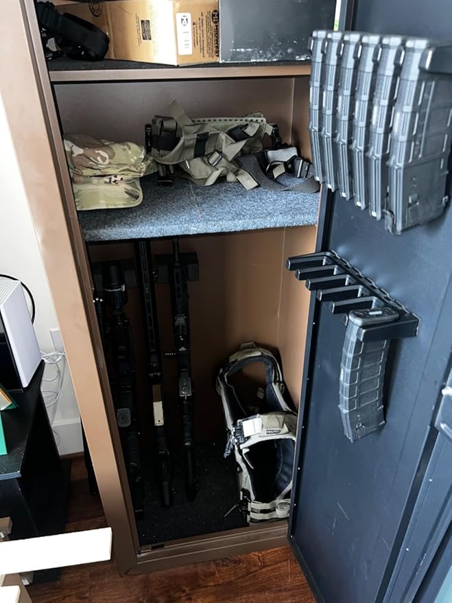 AR10 Wall Mount Mag Holder，PMAG Rack Wall Mount，AR-10 Magazine Hodler， Display Mag Storage for AR 308 Rifle Wall Rack,Home Magazine Storage for Gun Safe,Cabinet,Wall (2 Mounts Hold 12 Mags)