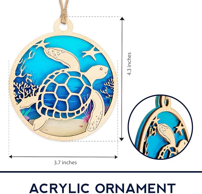 Sea Turtle Ornament, Turtle Ornament 2026, Unique Turtle Gifts for Women, Coastal Christmas Ornaments, Handmade Ocean Decor, Beach Themed Christmas Ornaments, Special Idea