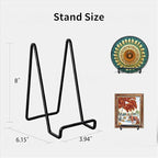 3 Pack 8 inch Metal Plate Stands for Display, Plate Holder Pictures Frame Easel Display Stand, Tabletop Picture Stand, Iron Easels for Display Photo Frames, Plates, Vinyl Record，Book, Sign（Black）