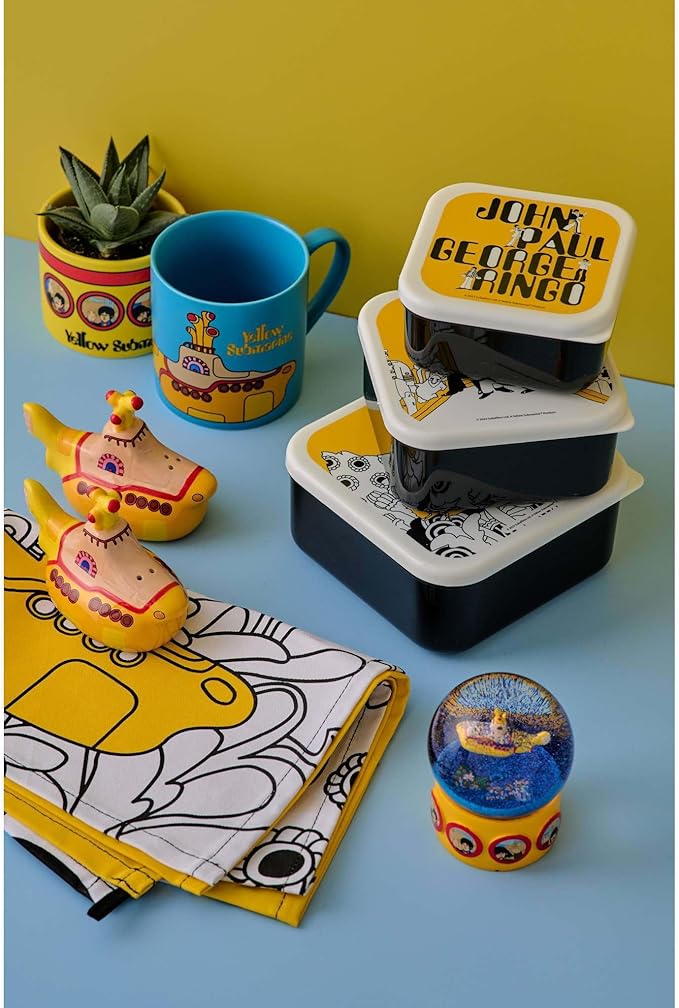 Half Moon Bay | Yellow Submarine Snow Globe | The Beatles Snow Globes For Adults | Quirky Christmas Ornaments & Christmas Decor | Funny Snow Dome | The Beatles Gifts & Music Gifts | Musical Xmas Decor