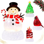 4 Pack Christmas Snow Globes Tree Snowman Cardinal Candle with 8 Songs Music and 6H Timer USB & Battery Powered Water Globe Swirling Glitter for Holiday Decorations (Tree Snowman Cardinal Candle)