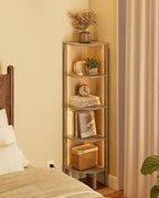 Corner Shelf Stand, 5 Tier Corner Bookshelf,Corner Furniture for Bedroom Display Corner Shelf for Small Space,Wood Shelves with Storage Rack for Living Room,Office,Gray