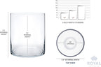 Royal Imports Flower Glass Vase Decorative Centerpiece for Home or Wedding - Cylinder Shape, 8" Tall, 6" Opening, Clear
