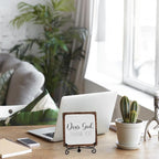 Modern Farmhouse Decor, Home Decor For Living Room, Boho Chic Aesthetic Shelf Decorations, Christian Rutsic Dear God Sign, Farm House Entryway Tv Stand Fireplace Coffee Table Decoration (05)