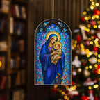 Hologram Nativity Ornament, Radiant Holy Scene Christmas Hanging Decor, Nativity Ornament, Christian Gifts for Mom, Luminous Window & Tree Decoration