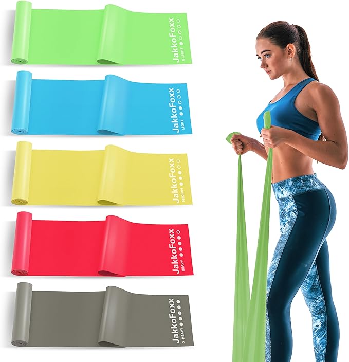 5 Pcs Resistance Bands for Working Out, Latex Free, Physical Therapy Bands, Exercise Bands Set for Stretching, Suitable for Rehab, Yoga,Pilates, Home Gym