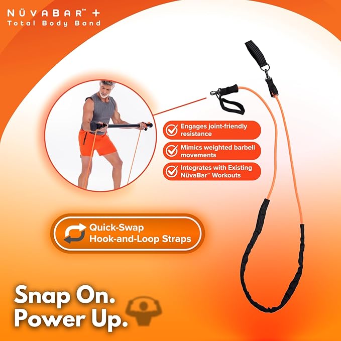 NüvaBar Portable Resistance Band Bar System – Full Body Workout Equipment for Home, Gym, Travel
