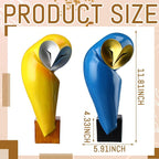 Thyle 2 Pcs Mid Century Modern Owl Statue for Home Decor Accents Resin Owl Sculpture Handmade Vintage Modern Birds Statue for Bookshelves Desk Living Room Display Collectible Gift (Classic,11.8 Inch)