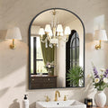 Sweetcrispy 38"x30" Arched Black Bathroom Mirrors for Wall, Bathroom Mirrors for Over Sink, Metal Framed with HD Shatter-Proof Glass for Entryway, Living Room, Bedroom, Home Decor