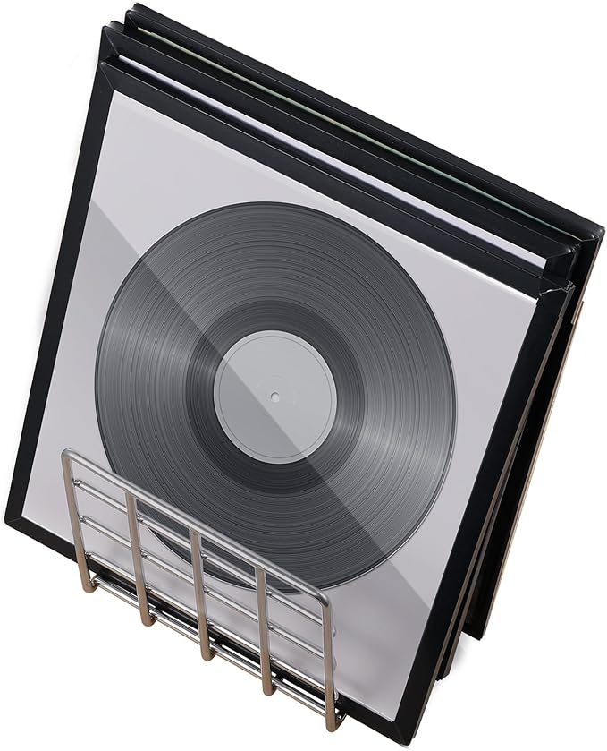 AceOrbit Metal Magazine Rack Holder, 304 Stainless Steel Metal Vinyl Record Stand Holder Record Book Stand Multipurpose Storage Display for Album Lps Magazine File Organizer Living Room Bedroom Office