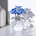 Arikyrist Crystal Forget-Me-Not Bouquet Figurines Gifts for Her Blue Flowers Decoration for Living Room Romantic Presents for Women Mom Friends Birthday Anniversary