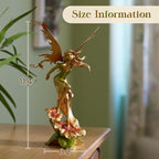 Resin Fairy Statue Elegant Fantasy Decor, Hand-Painted Angel Figurine Graceful Fairy Sculpture for Bookshelf, Mantel, Indoor Outdoor Decor, Thoughtful Gift for Women, Girls (Dancing)
