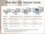 Kuject XX-Large Shoe Storage Boxes Organizers Clear Plastic Stackable 12 Pack, Shoe Rack & Holder Substitute, Sneaker Containers, Shoe Storage Organizer Bins for Closet, Under Bed, Black(No Fold Line)