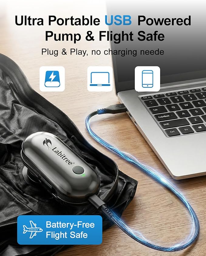 2-Pack Vacuum Seal Bags for Clothing Travel with Portable USB-Powered Pump, Triple Your Space, Reusable Space Saver Compression Bags for 27"- 32" Luggage Suitcase & Home Storage (Large)