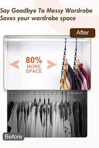 HOUSE DAY Closet Organizers and Storage 6 Pack, College Dorm Room Essentials, Multifunctional Organizer Magic Space Saving Hangers with 5 Holes, Storage Organization for Wardrobe Closet - Black