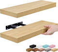 Sorbus Floating Shelves for Wall – 16 Inch Floating Shelf for Kitchen, Bedroom, Living Room, Bathroom, Home & Wall Decor - Mounted Bathroom Shelves with Invisible Brackets (Maple Wood, 2 Pack)