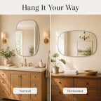 USHOWER Silver Oval Arch Bathroom Mirrors for Over Sink, 30x40 Inch Bathroom Vanity Mirror for Bathroom, Bedroom, Vanity, Entryway, Aluminium Frame, Anti-Rust, Modern Wall Decor
