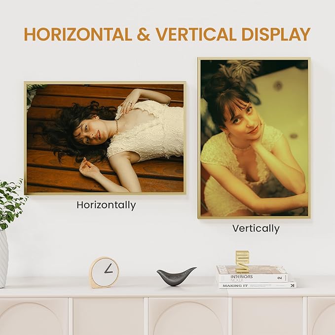 14x20 Aluminum Metal Picture Frame,Tempered Glass Gold Photo Frame 14x20 for Family Photo,Posters,Art,Document to Wall Mount Horizontally or Vertically