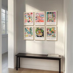 Framed Matisse Wall Art for Living Room, 6 Pieces Abstract Colorful Canvas Artwork for Walls, Henri Matisse Vintage Boho Landscape Pictures for Bedroom, Dining Room, Hallway, Home Office Decor 11x14