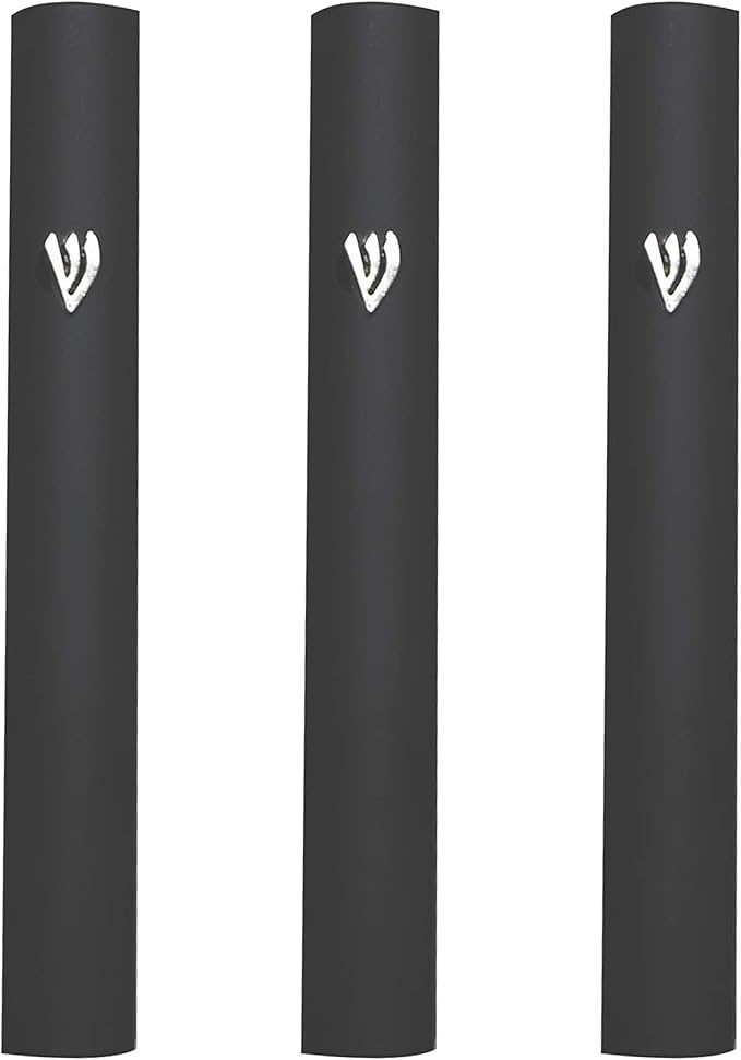 3-Piece Aluminum Door Mezuzah Cases: Special Profile, No Holes, 5-Inch 12cm Hebrew Parchment Scroll Holder Boxes