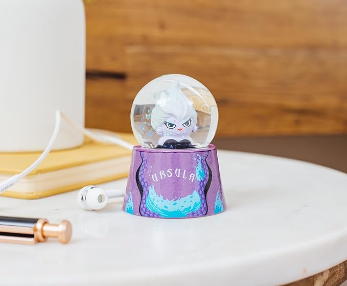 Disney The Little Mermaid Ursula Make 'Em Squirm Mini Light-Up Adult Snow Globe with Swirling Glitter | 3 Inches Tall