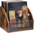 Vinyl Record Storage, Vinyl Record Album Holder, Retro Album Storage Record Case Box, Record Box Case Crate, Wooden LP Record Crate, Record Organizer for Home Decor and Collection Display