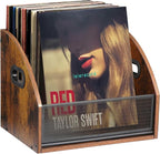 Vinyl Record Storage, Vinyl Record Album Holder, Retro Album Storage Record Case Box, Record Box Case Crate, Wooden LP Record Crate, Record Organizer for Home Decor and Collection Display