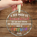 BSQUIELE Personalized Christmas Glass Ornament 2025 - Appreciation Gift for Coworkers - Funny Birthday Friendship Thank You Gift for Work Bestie Friends, Boss, Manager, ColleagueTree Decoration