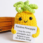 Funny Gifts, Emotional Positive Support Pineapple, Handmade Crochet Pineapple Knitted Doll Gifts for Women, Boys, Girls.