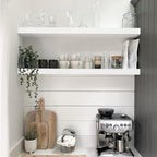 QEEIG Floating Shelves for Wall 35.4" Long - Wall Mounted Shelf Bathroom Kitchen Living Room Bedroom Farmhouse Home Decor Display Bookshelf Large 35.4 x 9.3 inch Set of 2, White (008-90W)